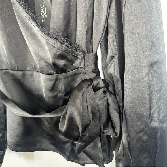 NWT Rachel Zoe Elegant Black Wrap Blouse | US Size Small - Picture 7 of 13